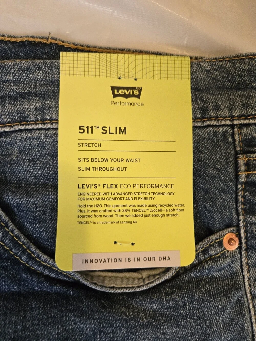 Levi's Men 511 Slim Stretch Blue Jeans 38x32